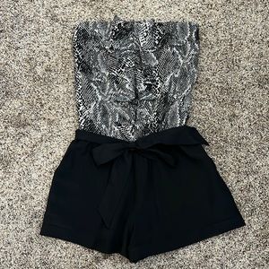 Snake print Express strapless romper